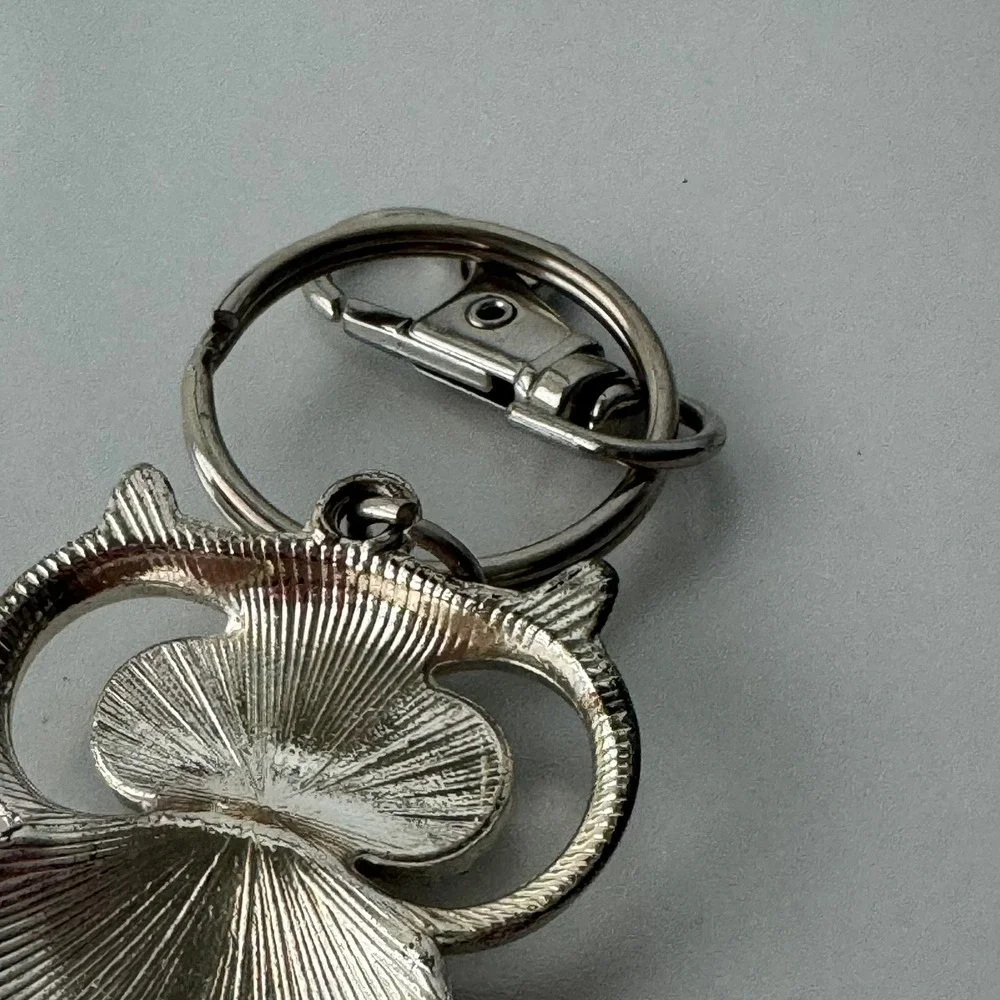 Silver Owl Rhinestone Keychain Pouch Bag Charm‎ Hanger